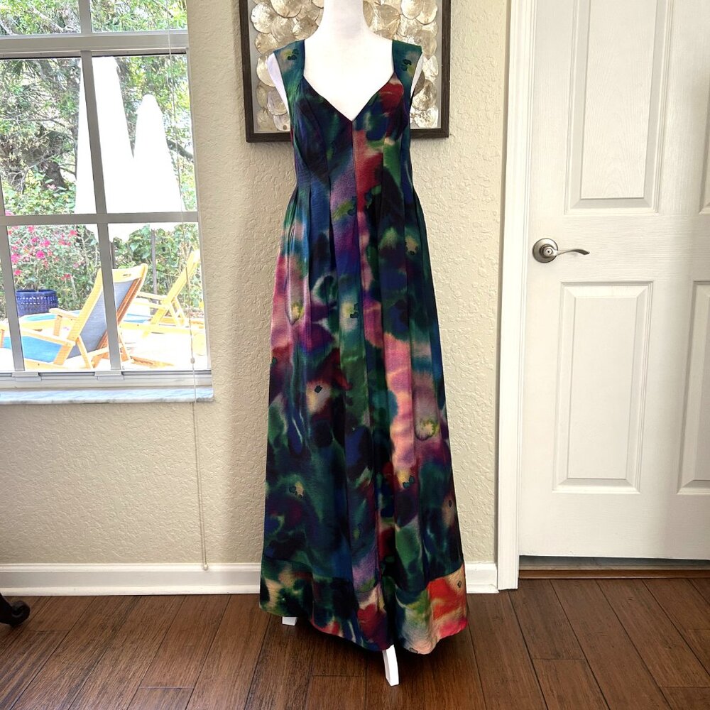 Anthropologie A-Line Watercolor Maxi Dress - Picture 3 of 6